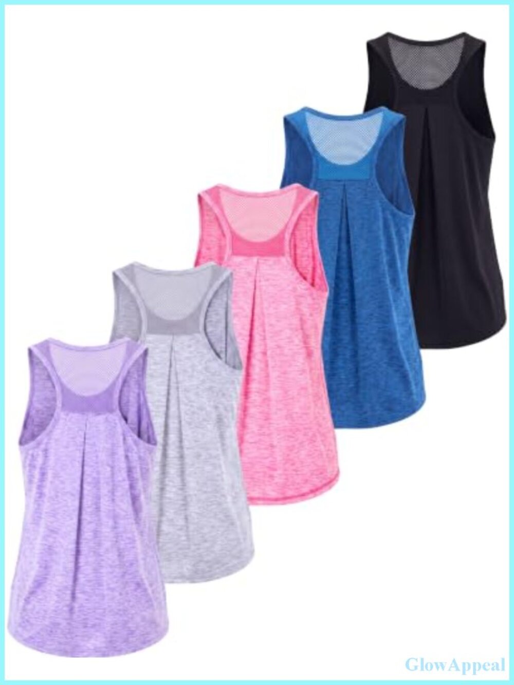 Women's Racerback Mesh Tank Tops - Athletic Sleeveless Yoga Gym Shirts